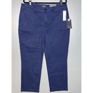 NWT NYDJ Womens Sz 16 Blue Zach Peacoat Straight Ankle Chino Pants